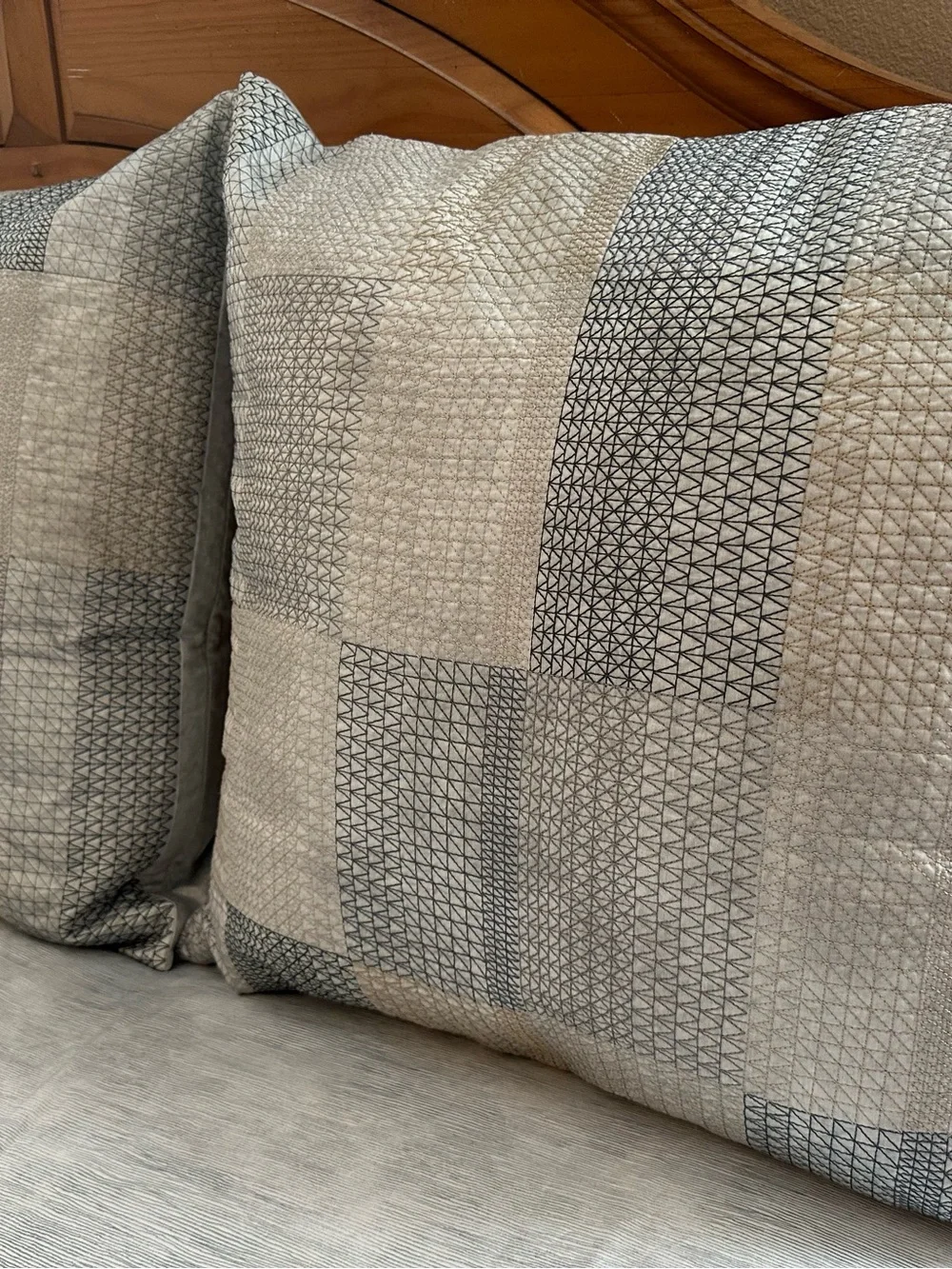 Hotel Collection Reversible King Size Blue Silver Geometric Pattern Duvet Cover